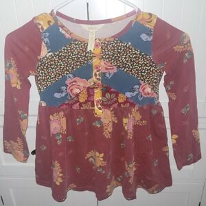 Matilda Jane Patchwork Floral‎ Print Peasant Tunic Dress Girls Size 6